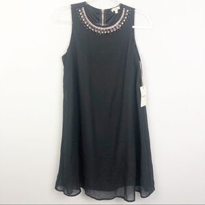 HAANI | Black Embellished Dress Rhinestones Medium